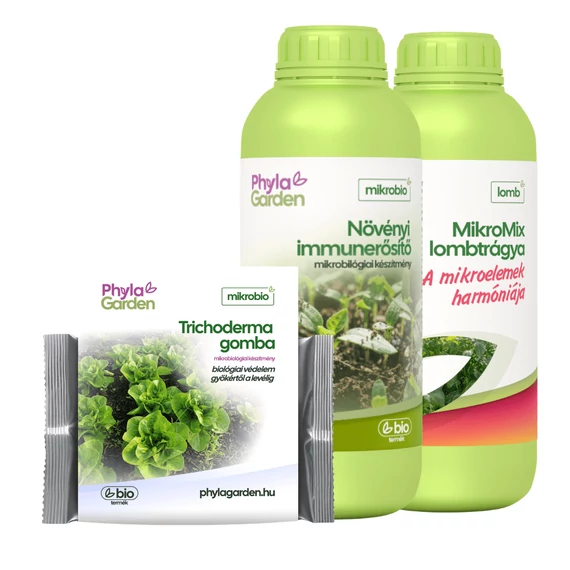 1 l Növényi immunerősítő, 1 liter MikroMix lombtrágya és 10 g Trichoderma gomba csomagban